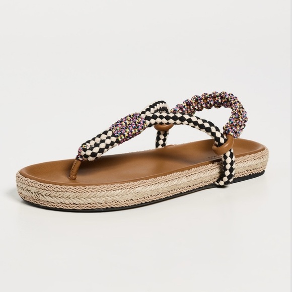 ISABEL MARANT Gypso Leather Braided Rope Sandals Multicolor Size 38 - Picture 3 of 10